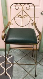 Vintage Art Deco Wrought Iron Side Char