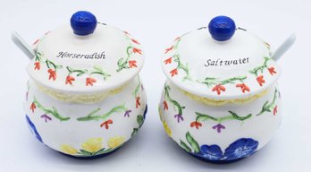 Sharon Muchnick Horseradish & Saltwater Jar W/ Lid - Spoons Are Not Original