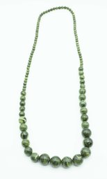 Malachite Bead Strand String Necklace Vintage Arstisan Handmade Chunky Natural