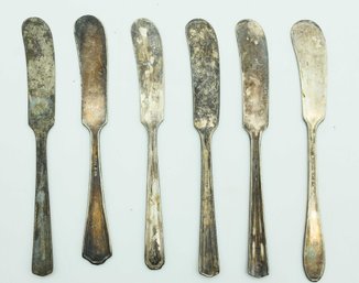 Silverplate Flat Handle Butter Spreaders - 6 Total