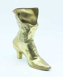 Vintage Brass High Heel Boot Planter