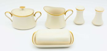 Lenox Eternal Creamer And Sugar Bowl, Salt & Pepper Set Eternal By LENOX, 1/4 Lb Covered Butter Eternal By LEN