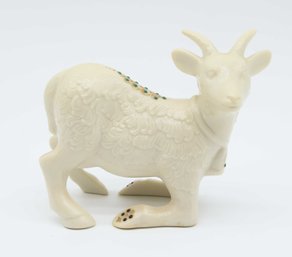 Lenox The Jewel Collection White Goat With Green Stones Kneeling Very Rare