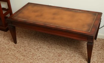 Vintage Wooden Coffee Table W/ Glass Top