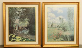 Claude Monet Parisians Enjoying The Parc Monceau Custom Framed Print & Claude Monet Path St Vtheuil Art Print