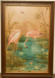 Vintage Florida Flamingo Painting