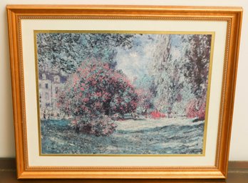 Monet The Park Framed Canvas Print Repro