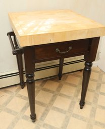 Butcher Block Table W/ 2 Drawers