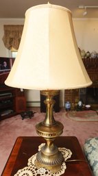 Pair Of 1950 's Mid Century Brass Table Lamp Original Design, Fully Working And Safety Wired To Current Standa