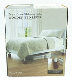 Set Of 4 - Warm Mahogany Finish WOODEN BED LIFTS