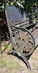 Oakland Living Proud American Old Glory Flag Cast Iron And Wood Bench