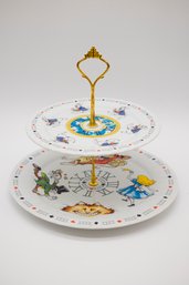 Cardew Design Alice In Wonderland Two Tier Serving Tidbit Tray Dish