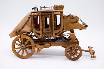 Vintage Handmade Wood Stagecoach