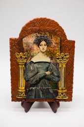 Handcrafted Decorative Plaque By Susan Greaves With Classical Lady Portrait