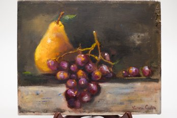 Still Life Oil On Canvas Signed By Yvonne Castro