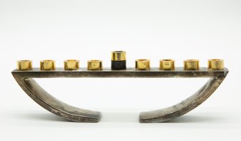 Modernist Silverplated Menorah By Steve Klein