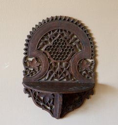 Hand Carved Wall Mount Shelf