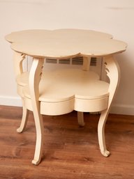 Jaclyn Smith Leaf Design Table With Shelf And Drawer