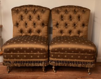 Asian Upholstered Chair Set Of 2