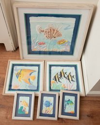 Vintage 3-D Beach/nautical/Sea Art - Lot Of 6