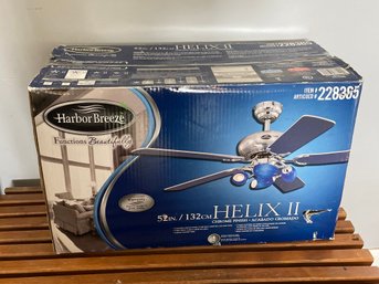 Harbor Breeze 52' Ceiling Fan Helix II Chrome & Cobalt Blue