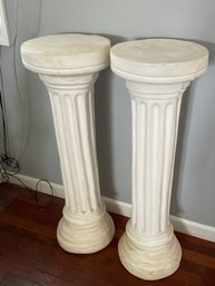 Pair Of Decorative Pillars/plant Stands - Plaster