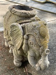 Cast Concrete Elephant Garden Planter