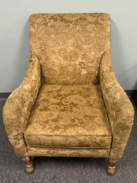 Elegant Schnadig Upholstered Accent Chair - Gold Paisley Design