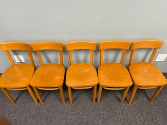 Curly Maple Bentwood Chairs By Thonet From The 1960s - 5 Total