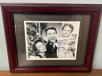 Autographed 'It's A Wonderful Life' Photo With James Stewart, Donna Reed, And Karolyn Grimes - See Description