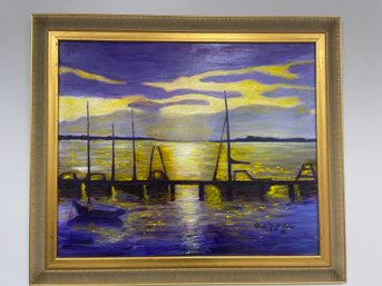 Rhode Yacht Keplan - Tranquil Docks At Sunset 1996