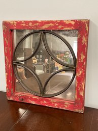 Decorative Metal & Wood Square Mirror