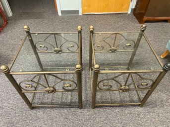 Wrought Iron/glass Coffee Tables - Pair