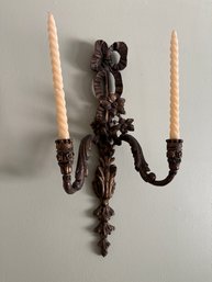 20th Century Italian Carved Wood Sconces - Pair -