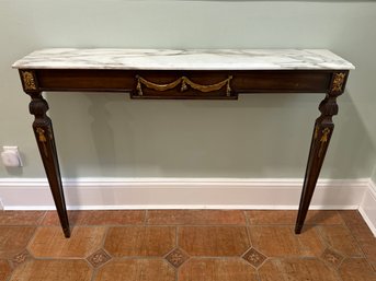 Vintage Wall-Mounted Marble Top Console