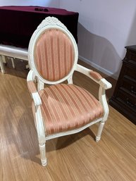 Louis XV Upholstered Armchair White Wood