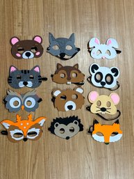 Set Of 12 Animal Felt Masks For Kids