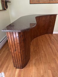 Custom Wooden Home Bar With Granite Top