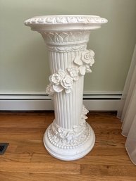 Plaster Carved Floral Pedestal