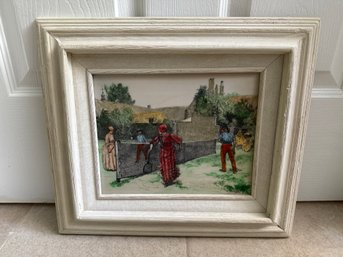 Etched Engraved Painting By Edwin Abbey 'Tennis Match' 1887 - Rare Find