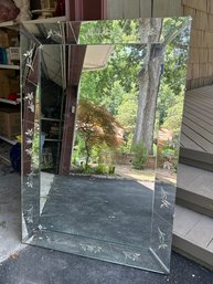 LARGE MID CENTURY  HOLLYWOOD REGENCY MIRROR IN MIRRO FRAME