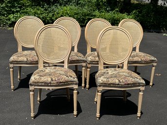 Vintage Gold Caned Chairs - Set Of 6