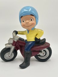 Vintage Atlantic Mold Company Ceramic Boy MAC Riding Motorcycle