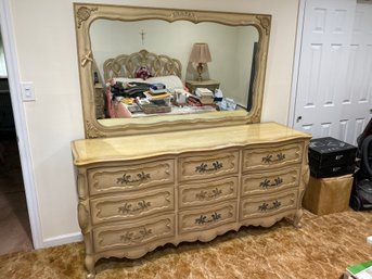 Vintage Provincial Dresser W/ Matching Mirror