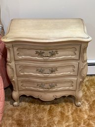 Vintage French Provincial Nightstand W/ 3 Drawers - Pair