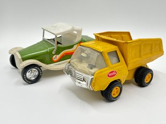 Vintage Tonka Yellow Dump Truck Pressed Steel Toy & NYLINT EARLY FORD MODEL T HOT ROD ROADSTER