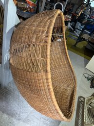 1970s Rattan And Wicker Hanging Chair