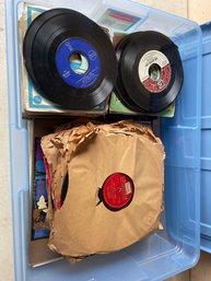 Large Lot Of 45s & Vin Records