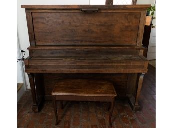 Piano, Upwright, 1926 Christman, Needs Work. With Bench