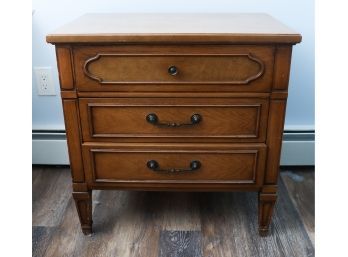 Unfinished Vintage 3 Drawer Wooden Side Table